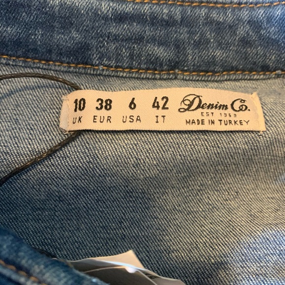 NWT Jean button down dress long sleeves Primark Sz 6 - Picture 6 of 13